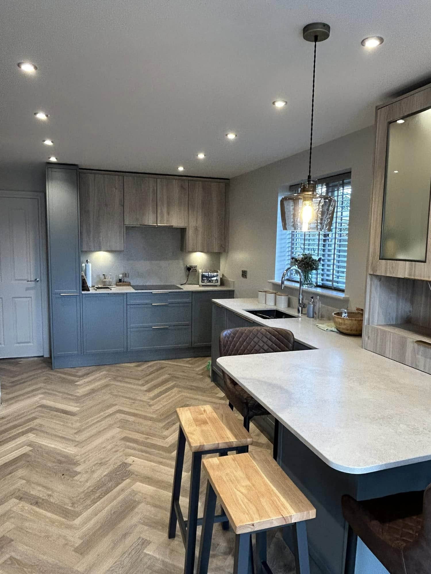 Bespoke kitchen design with custom cabinetry and modern finishes